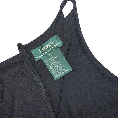 'LAUREN RALPH LAUREN' BLACK SLEEVELESS DIAMANTÉ EMBELLISHED MAXI DRESS UK 8/10