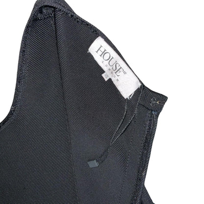 VTG 90s 'HOUSE OF CB' BLACK ELASTICATED BODYCON CUT-OUT DETAIL MAXI DRESS XS