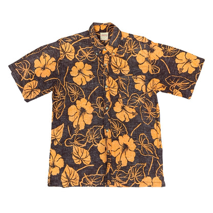 VTG BANNERS SURF AND BOARDERS STYLE REVERSE PRINT HAWAIIAN SHIRT LARGE