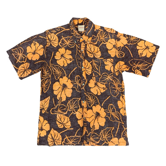 VTG BANNERS SURF AND BOARDERS STYLE REVERSE PRINT HAWAIIAN SHIRT LARGE