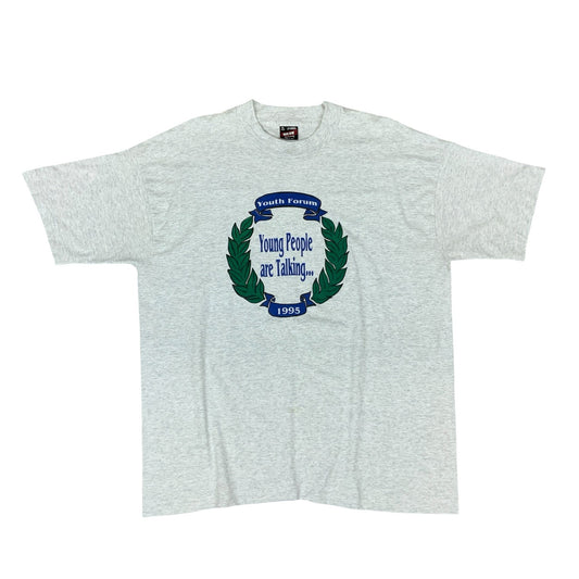 VTG 1995 SCREEN STARS YOUTH FORUM SINGLE STITCH DOUBLE SIDED GRAPHIC TEE XL