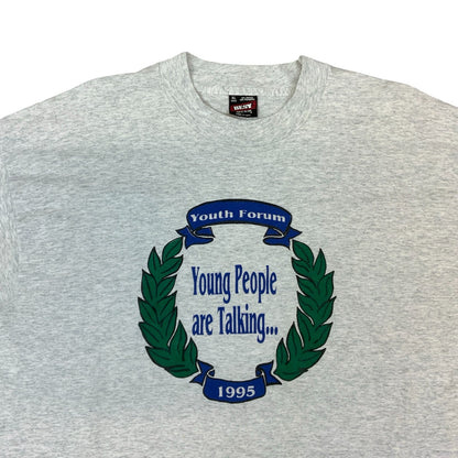 VTG 1995 SCREEN STARS YOUTH FORUM SINGLE STITCH DOUBLE SIDED GRAPHIC TEE XL