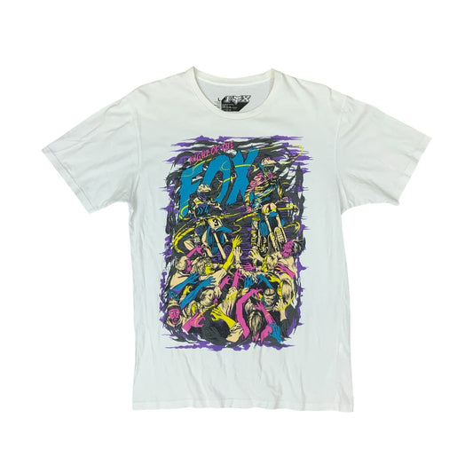 FOX RACING NIGHT OF THE FOX MOTOCROSS MOUNTAIN BIKE WHITE GRAPHIC TEE LARGE