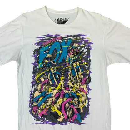 FOX RACING NIGHT OF THE FOX MOTOCROSS MOUNTAIN BIKE WHITE GRAPHIC TEE LARGE