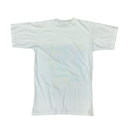 VTG 80S EGON VON FURSTENBERG WHITE SINGLE STITCH GRAPHIC TEE MEDIUM