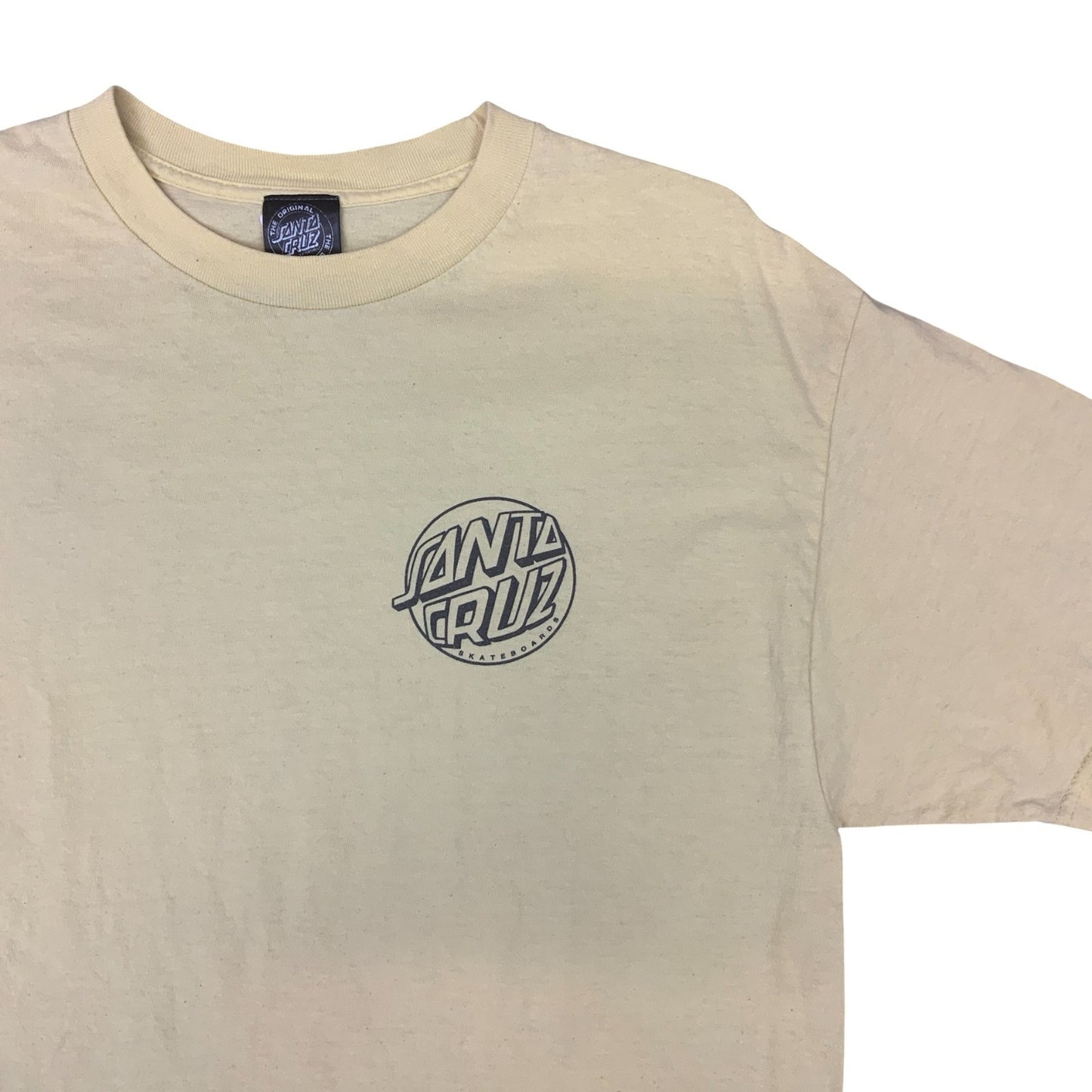 Y2K SANTA CRUZ SKATEBOARDS SKATING SURFING YELLOW GRAPHIC TEE LARGE