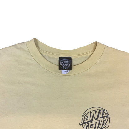 Y2K SANTA CRUZ SKATEBOARDS SKATING SURFING YELLOW GRAPHIC TEE LARGE
