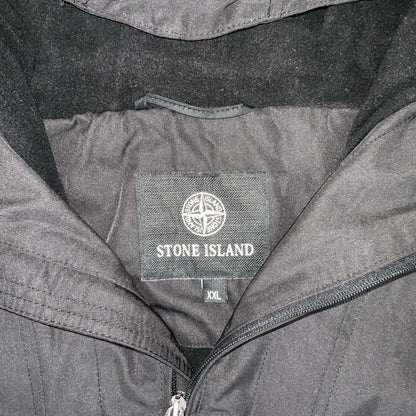 VTG 90s 'STONE ISLAND' BLACK PULL-OVER GORPCORE HOODED ANORAK WINDBREAKER XXL