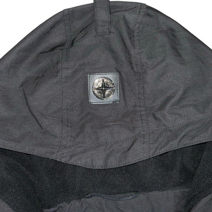 VTG 90s 'STONE ISLAND' BLACK PULL-OVER GORPCORE HOODED ANORAK WINDBREAKER XXL