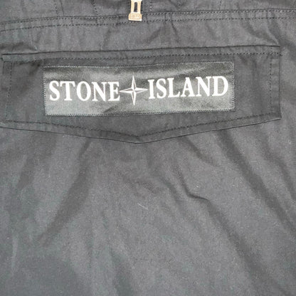 VTG 90s 'STONE ISLAND' BLACK PULL-OVER GORPCORE HOODED ANORAK WINDBREAKER XXL