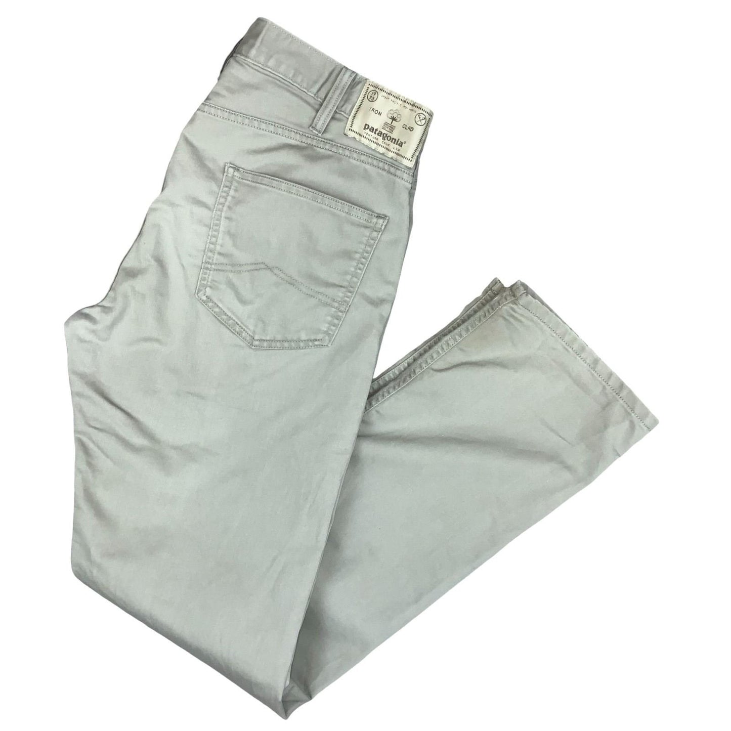 VTG 'PATAGONIA' LIGHT GREY MID-RISE STRAIGHT WORK-WEAR RECYCLED CHINOS W31 L30