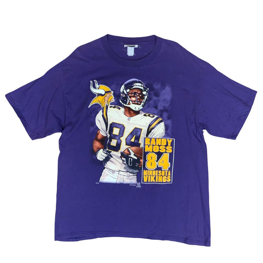 VTG RARE 'CSA' PURPLE NFL RANDY MOSS 1984 MINNESOTA VIKINGS GRAPHIC T-SHIRT 2XL