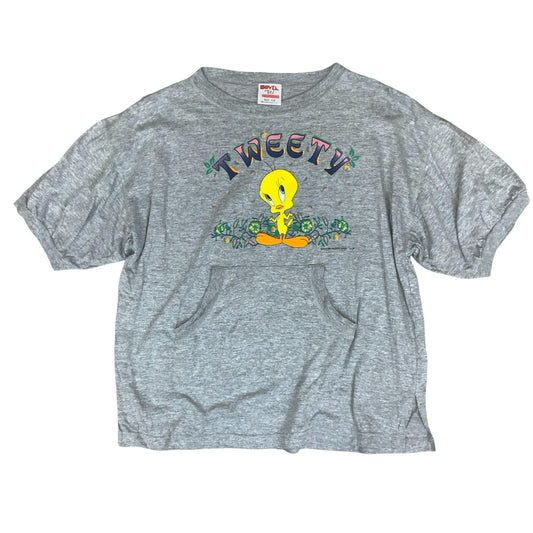 VTG 90s 'NOVEL TEEZ DESIGNS' GREY TWEETY BIRD WARNER BROS GRAPHIC SWEATSHIRT XL