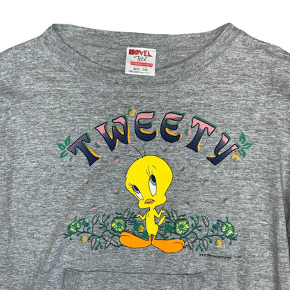 VTG 90s 'NOVEL TEEZ DESIGNS' GREY TWEETY BIRD WARNER BROS GRAPHIC SWEATSHIRT XL