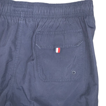 VTG 00s 'TOMMY HILFIGER' NAVY BLUE LOGO JOGGER ELASTICATED SHORTS SMALL