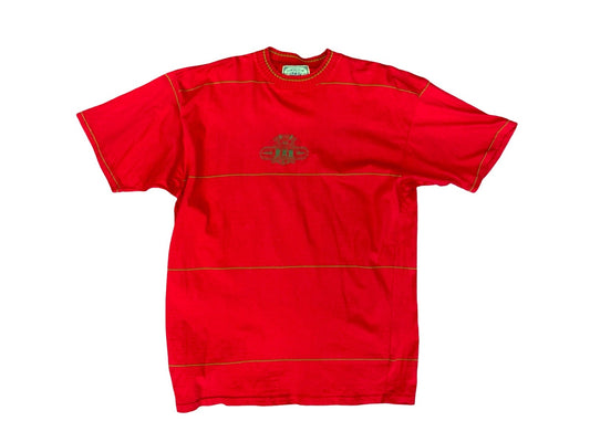 VTG 90s SINGLE STITCH RED GYMNASIUM NEW ZEALAND UNIVERSITY T SHIRT L