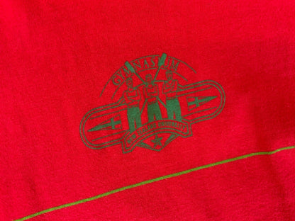 VTG 90s SINGLE STITCH RED GYMNASIUM NEW ZEALAND UNIVERSITY T SHIRT L