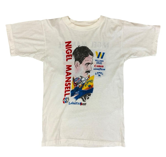 VTG EARLY 90s SINGLE STITCH NIGEL MANSELL FORMULA 1 F1 CHAMPION 92 T SHIRT XS