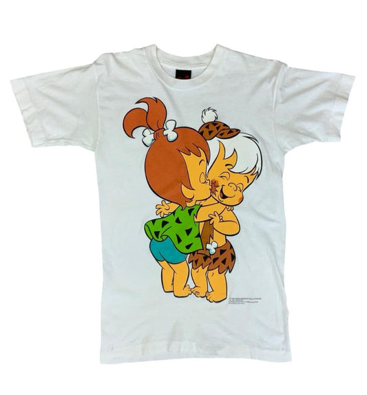 VTG 90s 1995 SINGLE STITCH FLINTSTONES PEBBLES BAMBAM HANNA BARBERA T SHIRT XS
