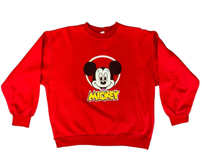 VTG 1980s GENUINE MICKEY MOUSE RED SWEATSHIRT SWEAT DISNEY XL