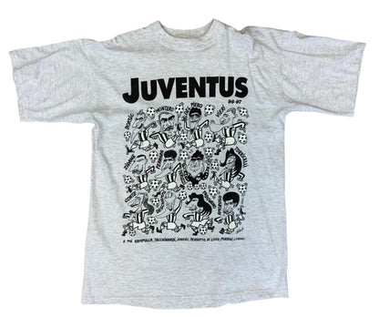 VTG 1996-1997 90s ITALIAN JUVENTUS FOOTBALL CLUB T SHIRT 100th ANNIVERSARY L