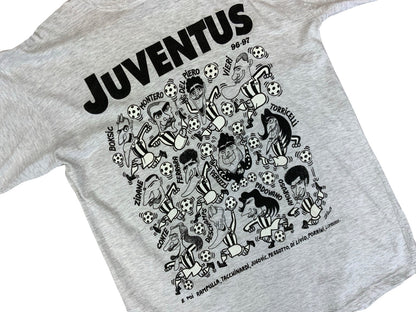 VTG 1996-1997 90s ITALIAN JUVENTUS FOOTBALL CLUB T SHIRT 100th ANNIVERSARY L