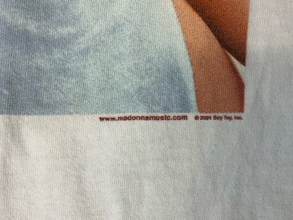 VTG Y2K 2001 MADONNA LICENSED DROWNED WORLD TOUR BAND T SHIRT WHITE USA MADE M