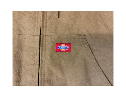 VTG USA IMPORTED DICKIES DUCK CANVAS HOODED WORKWEAR JACKET QUILT LINED LARGE