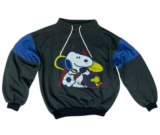 VTG 80s ITALIAN MADE SNOOPY SWEATSHIRT CHARCOAL SWEATSHIRT SWEAT XL