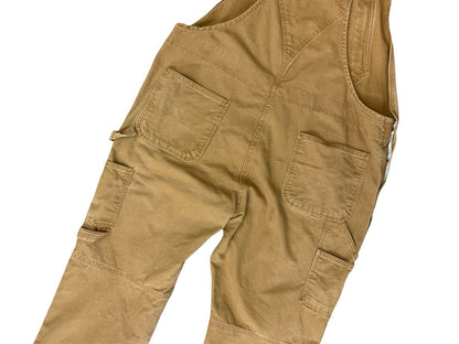 CARHARTT LADIES TAN DUCK CANVAS CARPENTER USA WORKWEAR DUNGAREES SIZE UK20 SHORT