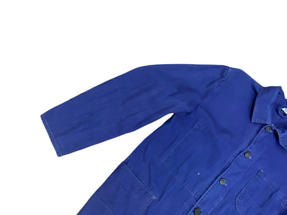VTG FADED HERRINGBONE EU WORKWEAR CHORE JACKET INDIGO TWILL COTTON FRENCH M