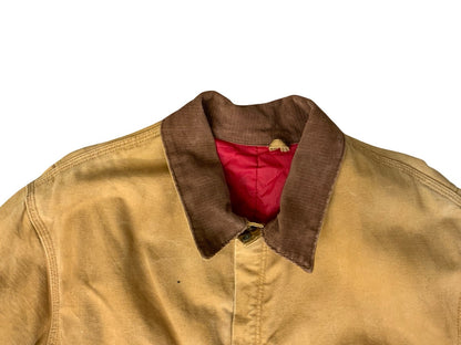 CARHARTT TAN DUCK CANVAS QUILT LINED BOILER SUIT OVERALLS USA WORKWEAR 48W 27L