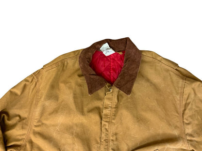 CARHARTT TAN DUCK CANVAS QUILT LINED BOILER SUIT OVERALLS USA WORKWEAR 60W 26L