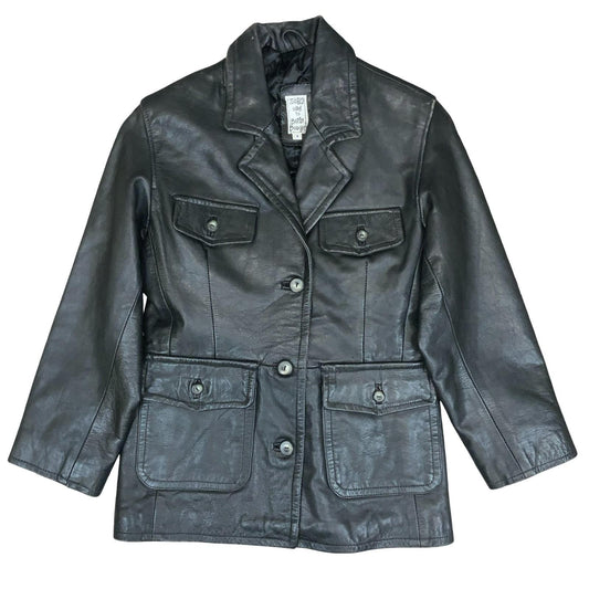 VTG RETRO BOMB BOOGIE SOHO SIDE BLACK QUILT LINED ROCKER LEATHER JACKET UK10/12