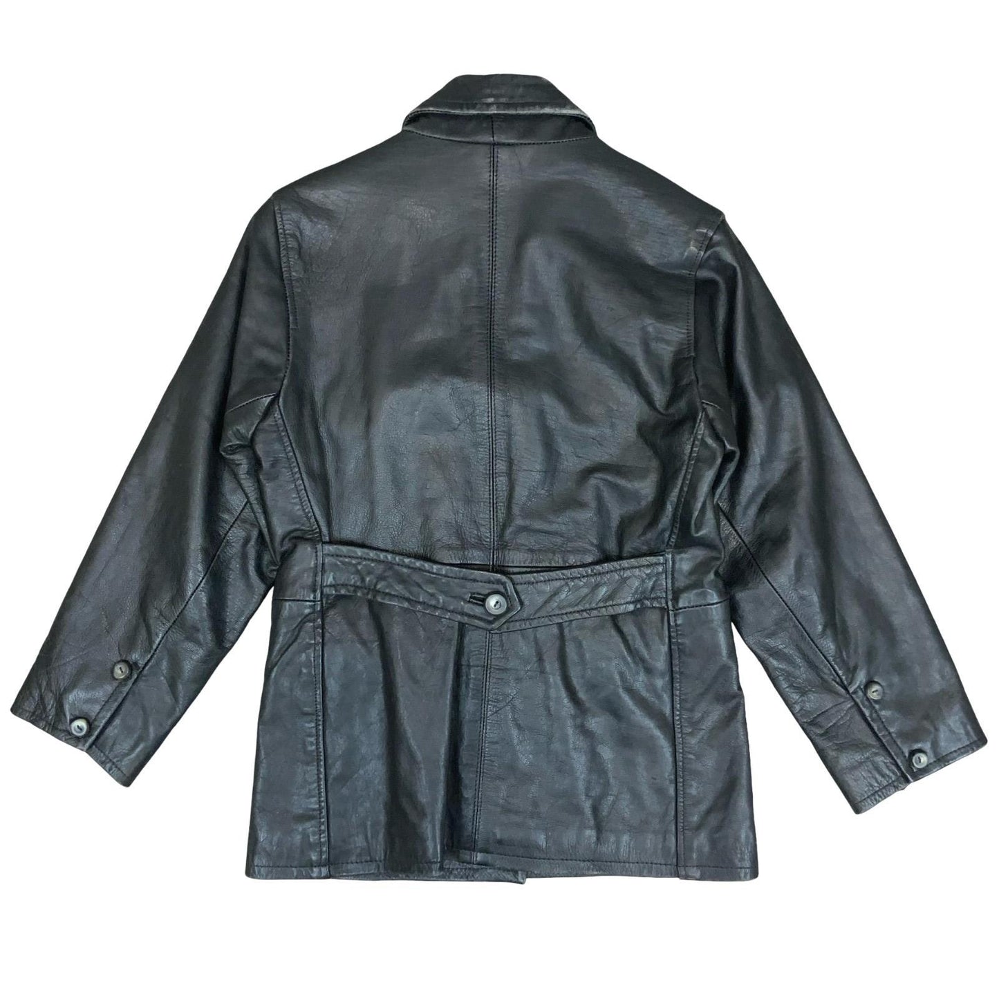 VTG RETRO BOMB BOOGIE SOHO SIDE BLACK QUILT LINED ROCKER LEATHER JACKET UK10/12