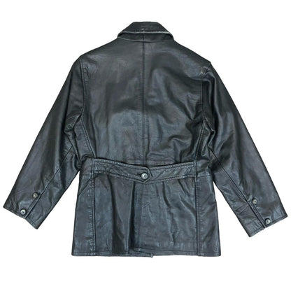VTG RETRO BOMB BOOGIE SOHO SIDE BLACK QUILT LINED ROCKER LEATHER JACKET UK10/12
