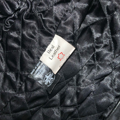 VTG RETRO BOMB BOOGIE SOHO SIDE BLACK QUILT LINED ROCKER LEATHER JACKET UK10/12
