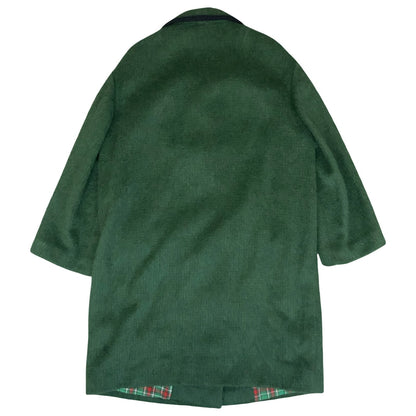 VTG 'HOCK MÜNCHEN' GREEN GERMAN STATEMENT GOLD BUTTON LONG WOOL COAT UK 20