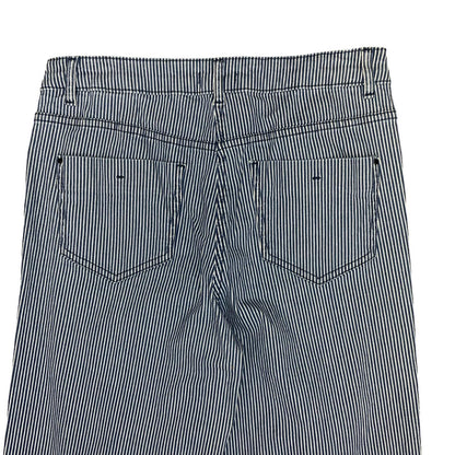 'CAROLL PARIS' STRIPED BLUE WHITE HIGH-WAIST WIDE-LEG DENIM JEANS M 12