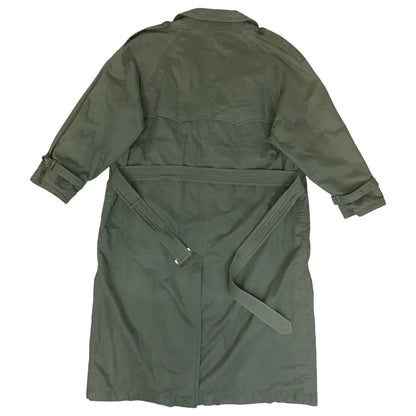 VTG 90s 'HUGO BOSS' ARMY GREEN DOUBLE-BREASTED BELTED MILITARY TRENCH COAT L/XL