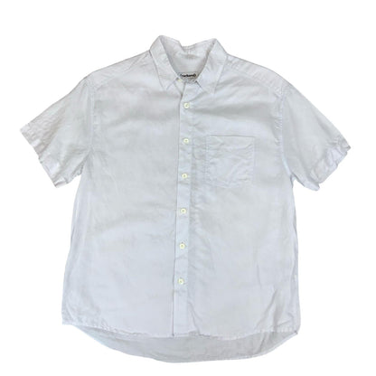 VTG 'CACHAREL'  OFF-WHITE BUTTON-UP CHEST POCKET SHORT SLEEVED CASUAL SHIRT MED