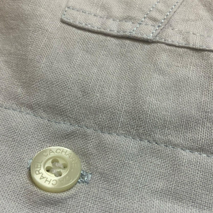 VTG 'CACHAREL'  OFF-WHITE BUTTON-UP CHEST POCKET SHORT SLEEVED CASUAL SHIRT MED