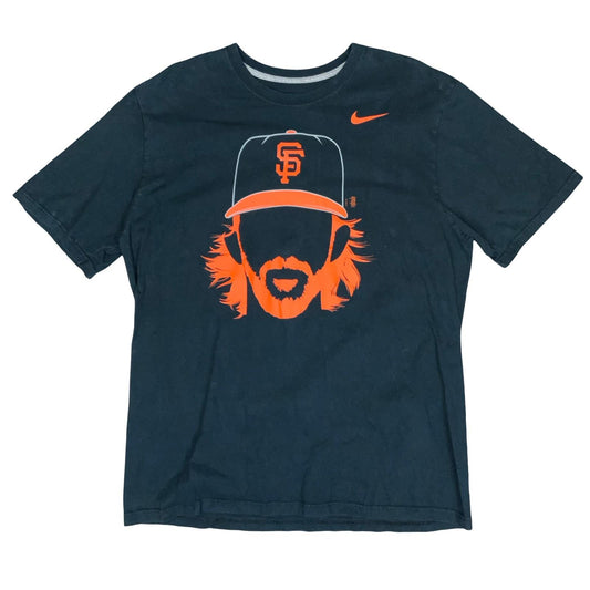 'NIKE' BLACK ORANGE GRAPHIC MLB SAN FRANCISCO GIANTS CASUAL SPORTS T-SHIRT L