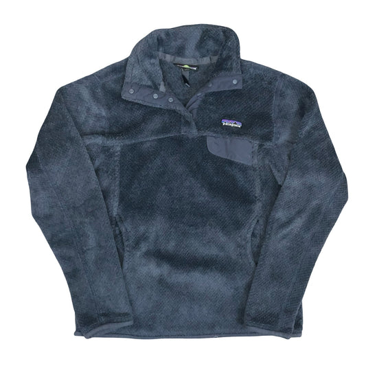VTG 90s 'PATAGONIA' GREY WAFFLE STYLE PULL-OVER FLEECE WITH POCKETS S 10