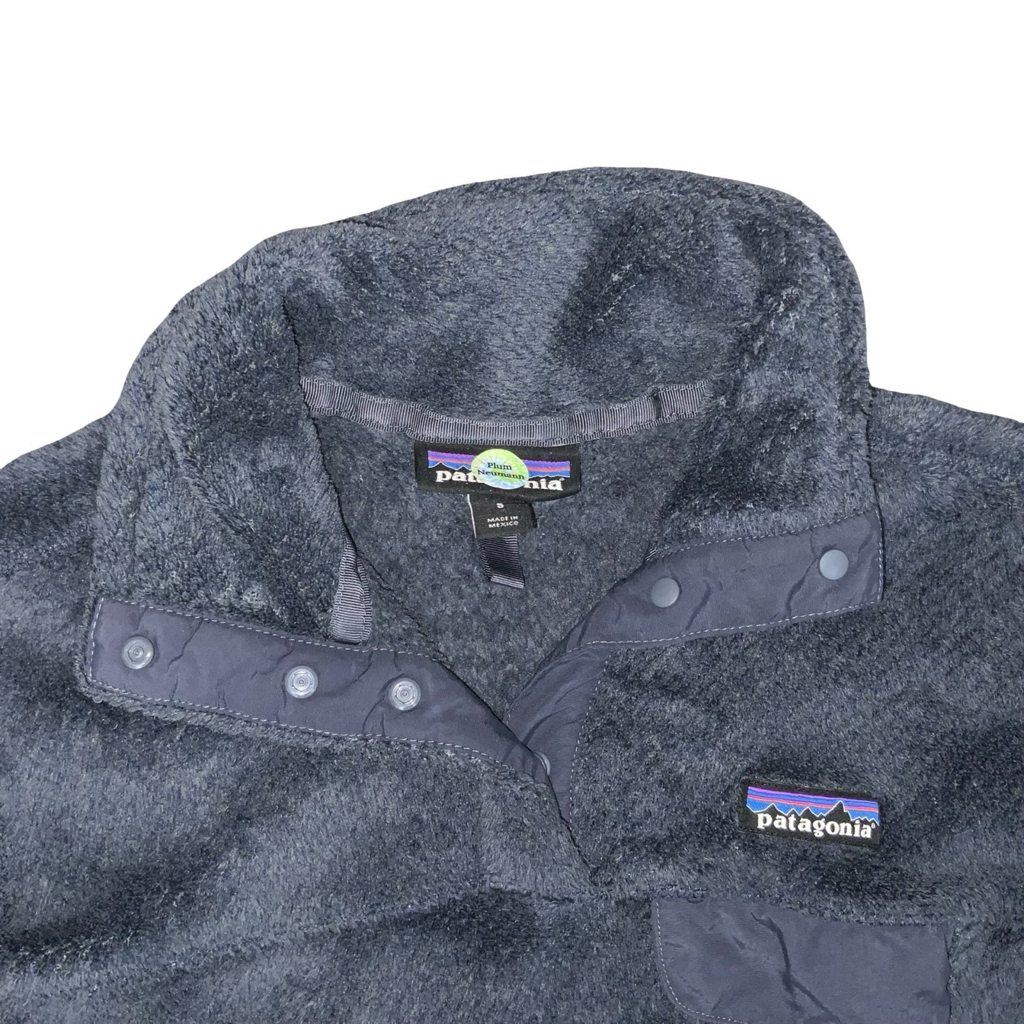 VTG 90s 'PATAGONIA' GREY WAFFLE STYLE PULL-OVER FLEECE WITH POCKETS S 10