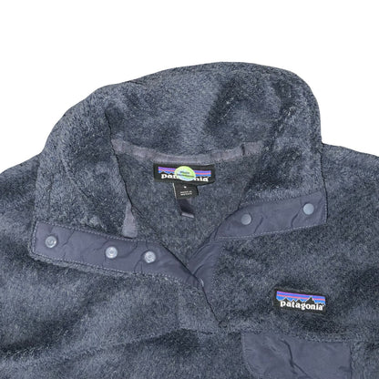 VTG 90s 'PATAGONIA' GREY WAFFLE STYLE PULL-OVER FLEECE WITH POCKETS S 10