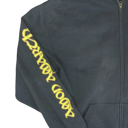 VTG RARE 'FRUIT OF THE LOOM' BLACK GRAPHIC AMON AMARTH METAL BAND ZIP HOODIE 2XL
