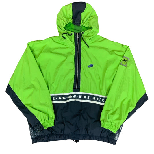 VTG 90s 'NIKE' RETRO GREEN BLACK CROSS-TRAINING SHELL WINDBREAKER JACKET 3XL