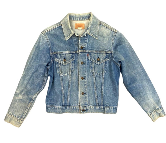 VTG 1980s USA MADE LEVIS TYPE 3 70505 TRUCKER DENIM JACKET LOVELY FADES LARGE