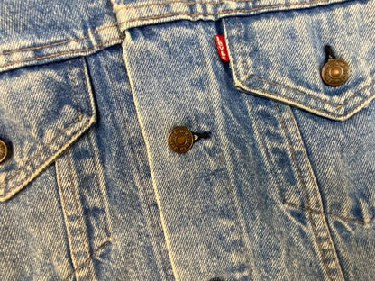 VTG 1980s USA MADE LEVIS TYPE 3 70505 TRUCKER DENIM JACKET LOVELY FADES LARGE